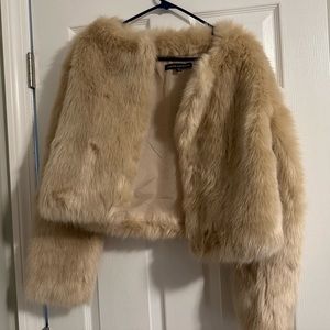 Naked Wardrobe Faux Fur Jacket, Size Medium